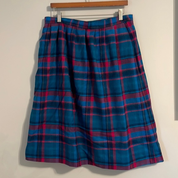 Pendleton vintage 100% virgin wool pleated plaid midi skirt - Picture 1 of 7